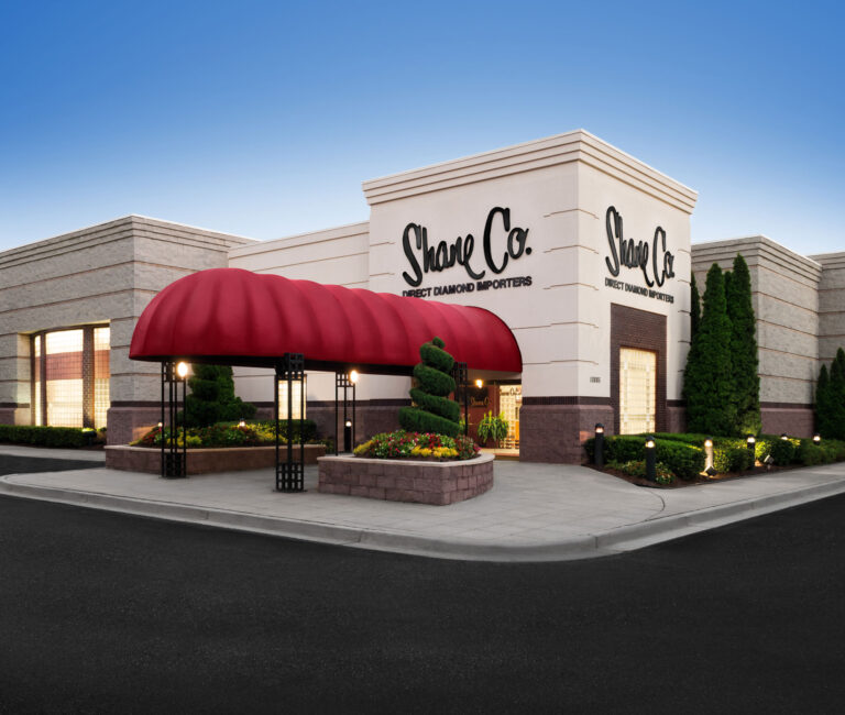 retouched photo of building exterior for Shane Co. store