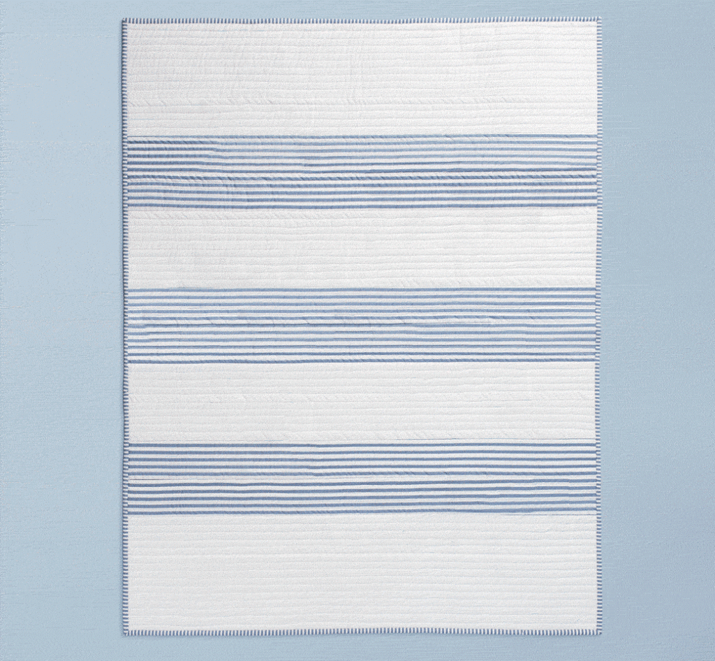 Photography gif featuring a quilt sample from a quilting kit product from Craftsy.