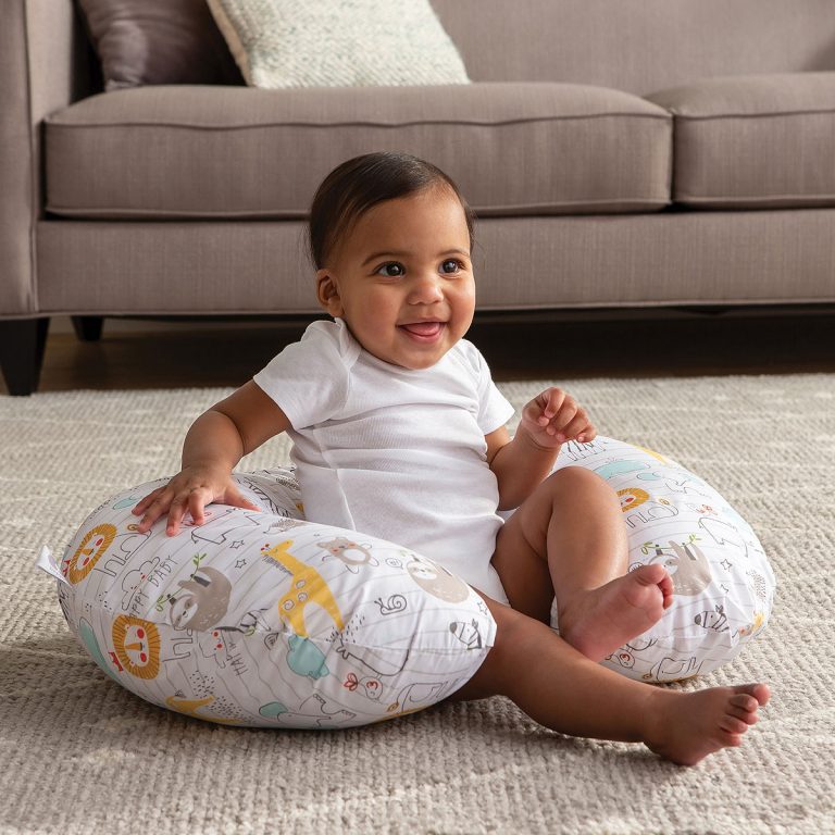 Boppy Pillow before composite, photograph with baby.