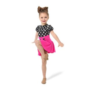 child tap dance poses in polka dot costume