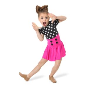 childs tap dance pose in polka dot costume