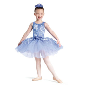 child ballet dance pose in periwinkle tutu