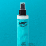 Grip and Glow "GIF glow up" with animated sparkles.