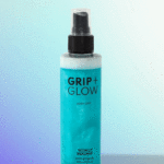 Grip and Glow "GIF glow up" showing the swirl of the product on a gradient background.