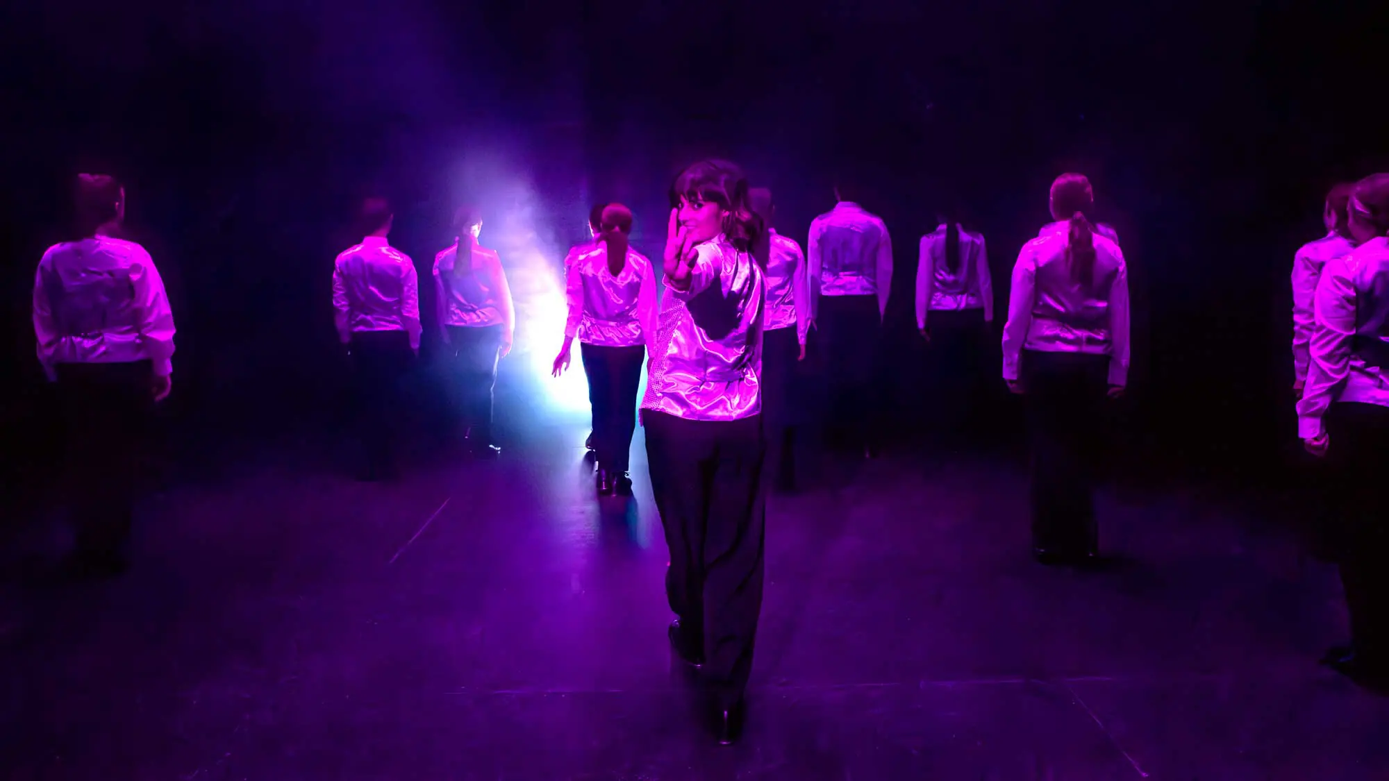 Rocky Mountain Rhythm dancers on stage photographed at dress rehearsal