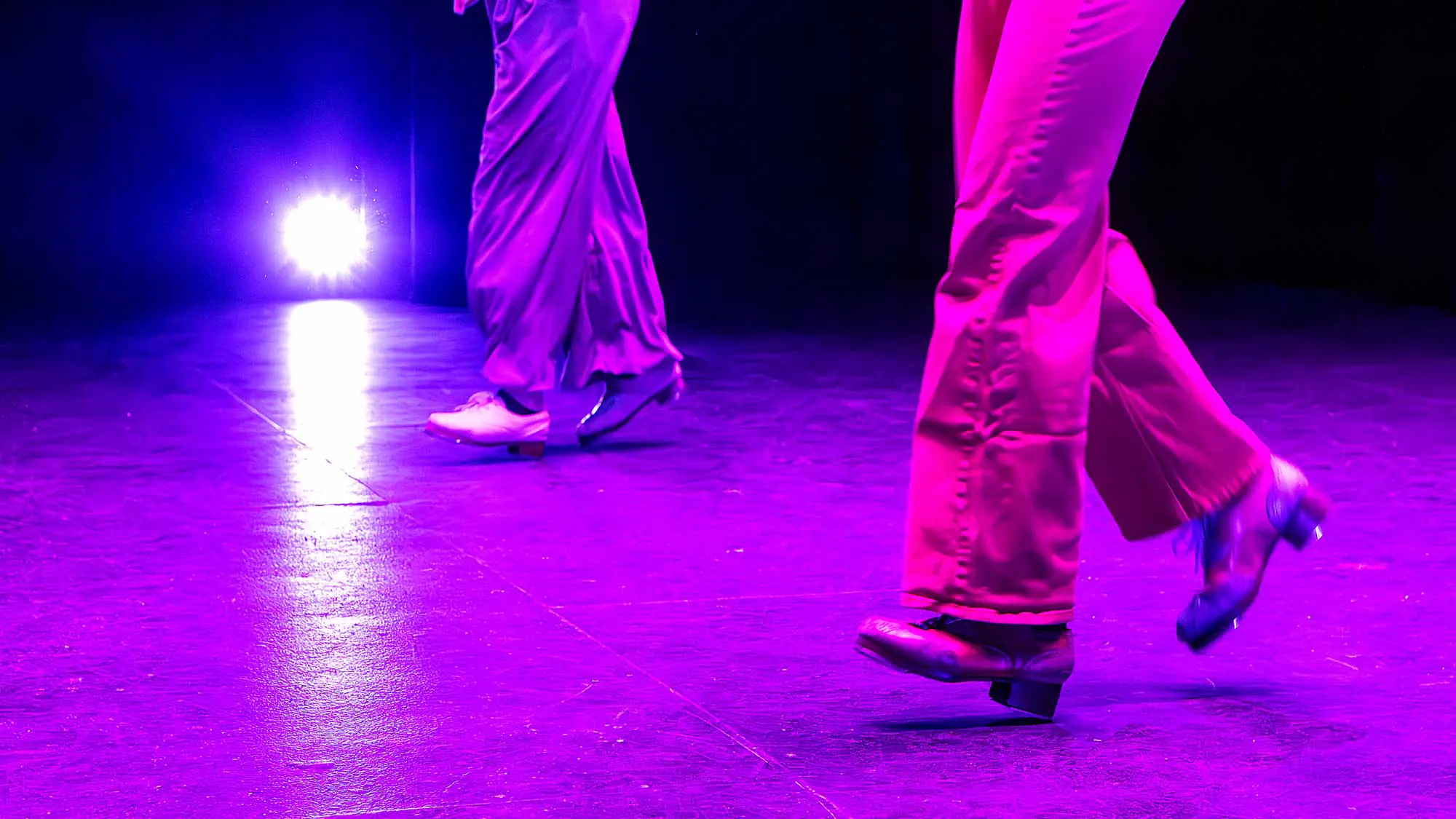 Rocky Mountain Rhythm dancers on stage photographed at dress rehearsal