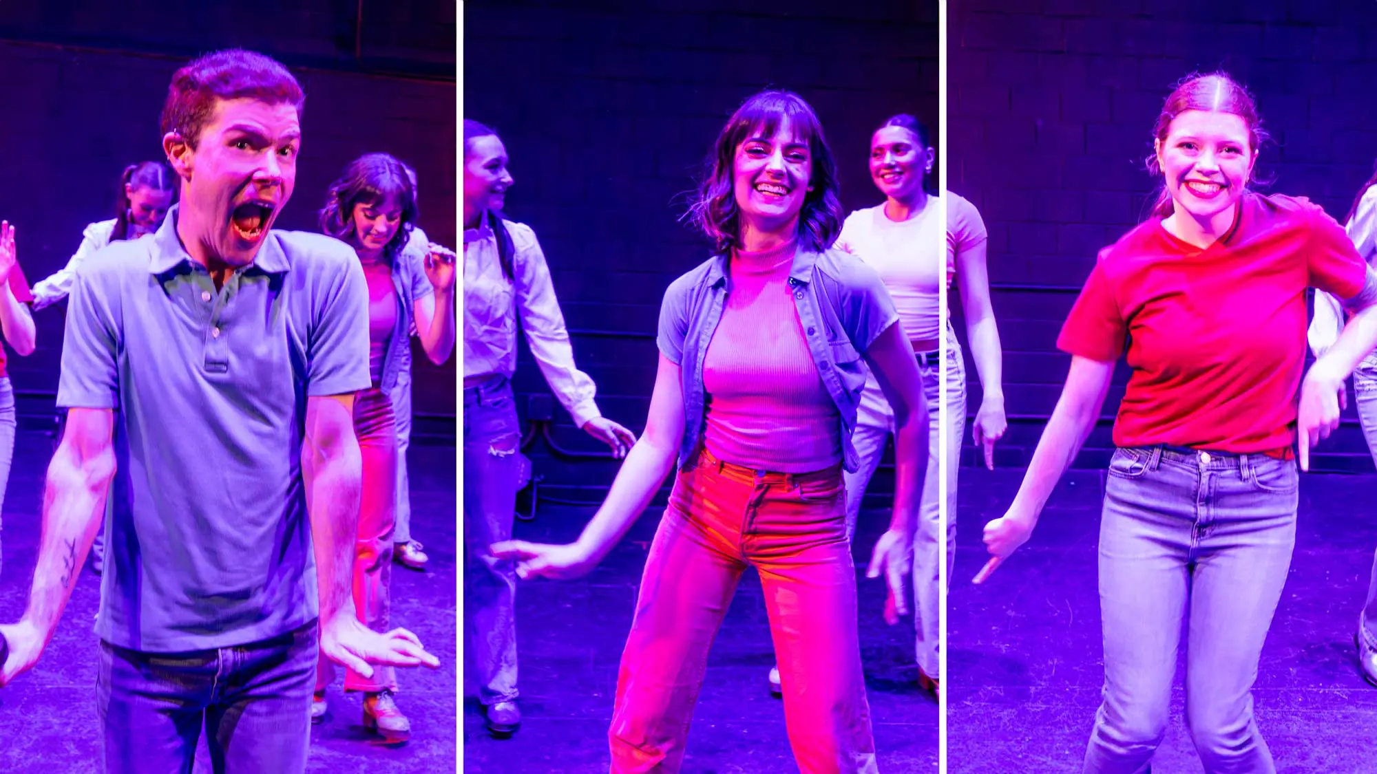 Rocky Mountain Rhythm dancers on stage photographed at dress rehearsal