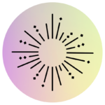 graphic of sun on gradient circle