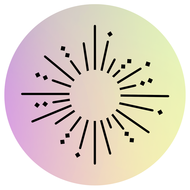 graphic of sun on gradient circle