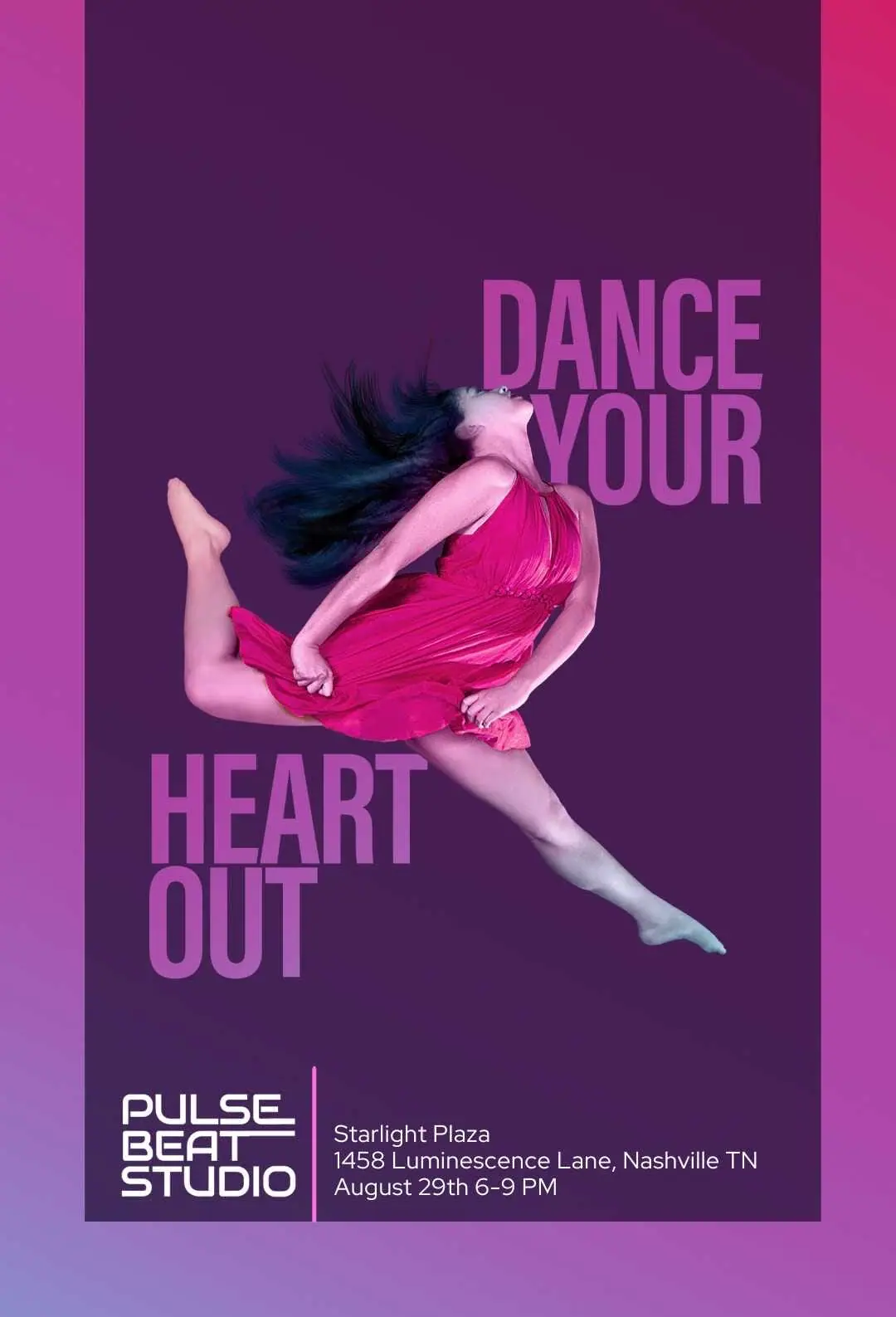 Dance Your Heart Out themed dance recital or showcase