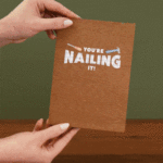 Animated GIF of fathers day cards opening and spinning on table