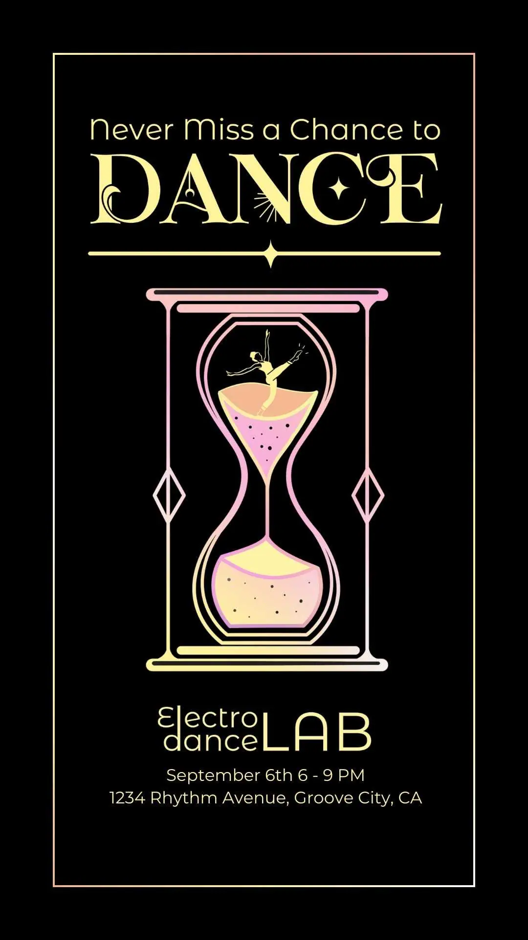 Never Miss a Chance to Dance themed dance recital or showcase