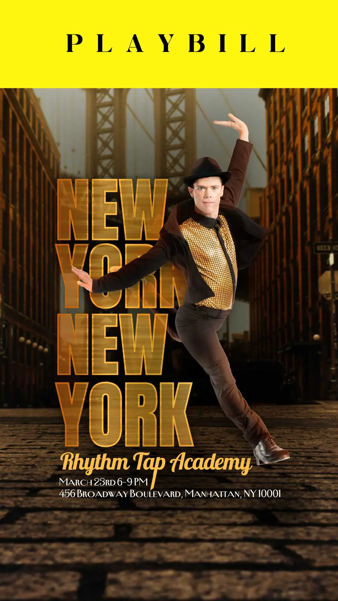New York New York Playbill themed dance recital or showcase