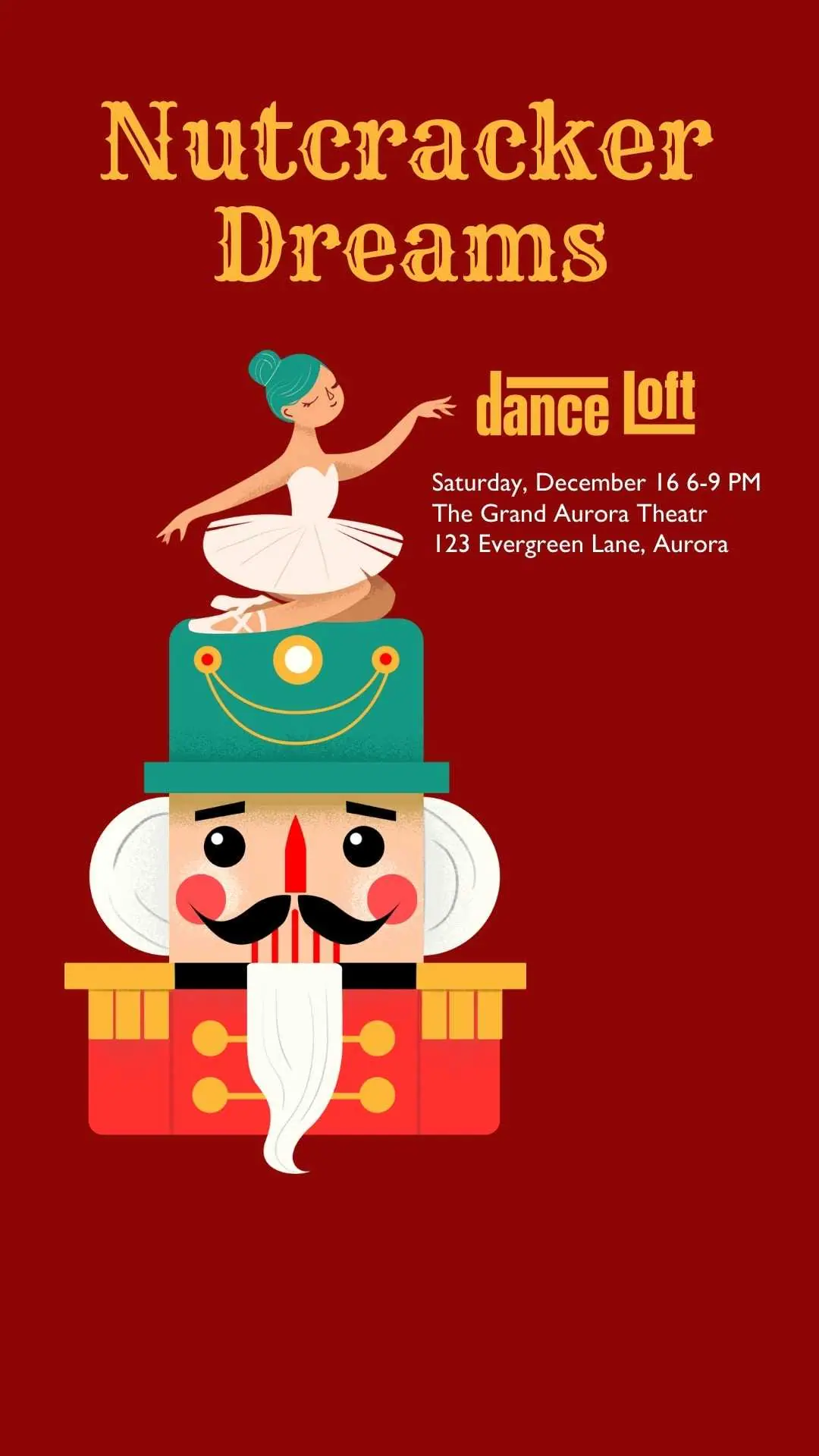 Nutcracker Dreams holiday themed dance recital or showcase