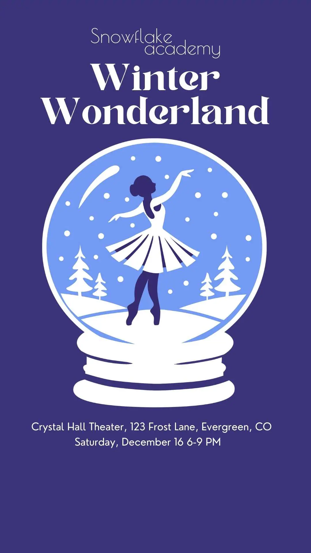 Winter Wonderland holiday themed dance recital or showcase