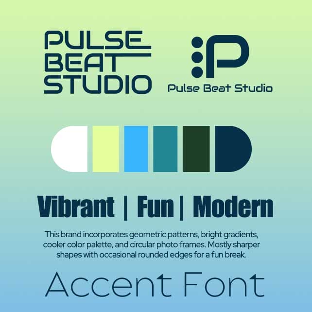 Pulse Beat Studio dance branding and logo design Vibrant Fun Modern