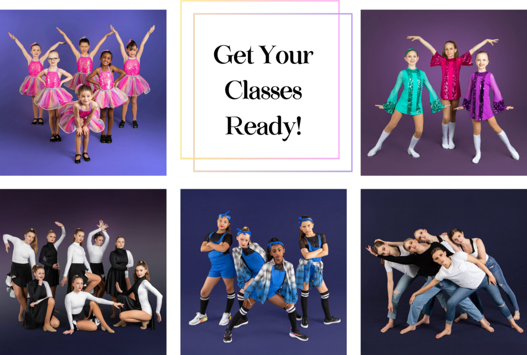 grid of group poses that says "Get Your Classes Ready"