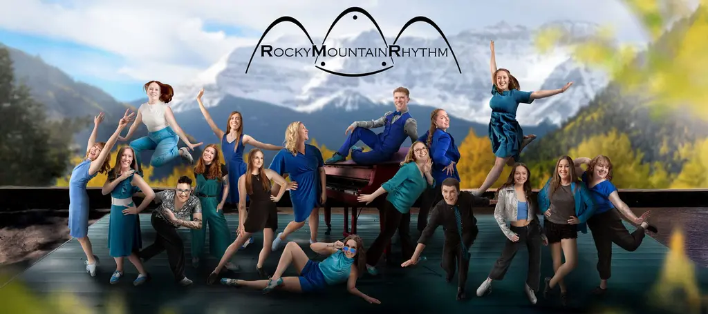 Rocky Mountain Rhythm composite of team dancing on a mountain top
