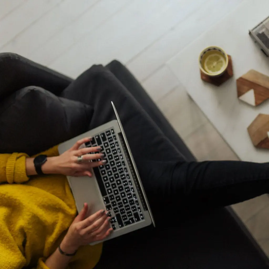 Woman setting up her WordPress site for small business