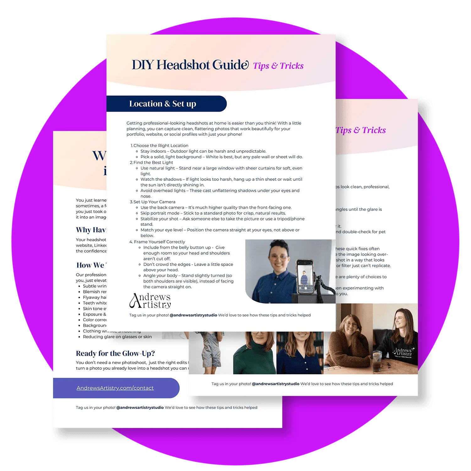 Headshot photography tips and tricks for professional-looking images at home.