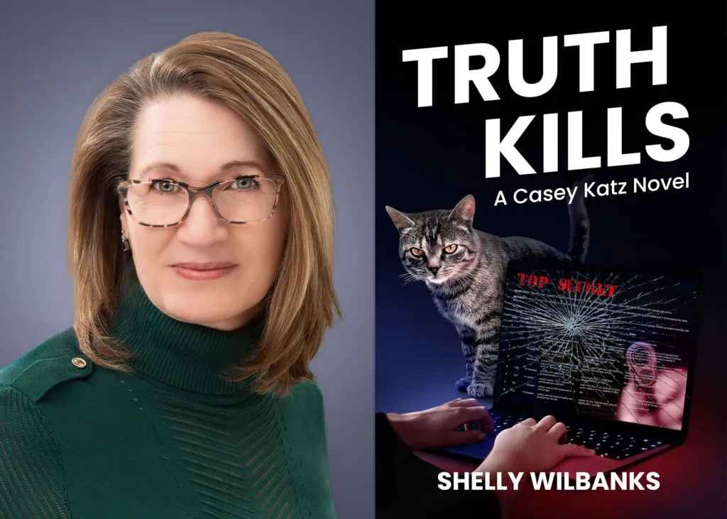 1. Portrait of a woman with glasses and green sweater for Andrews Artistry.