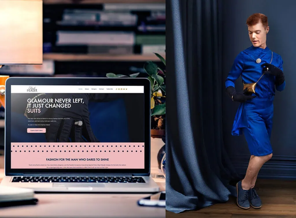 Elegant woman in stylish blue dress holding an award at Andrews Artistry event, showcasing fashion and style photography.