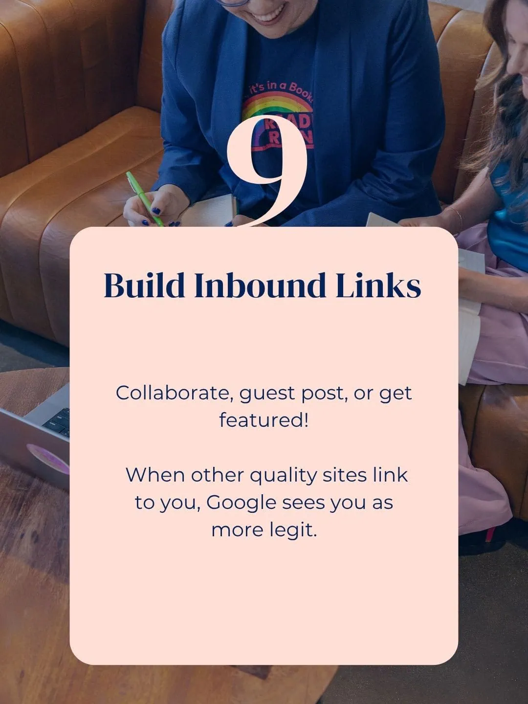 SEO strategy for building inbound links through collaborations and features