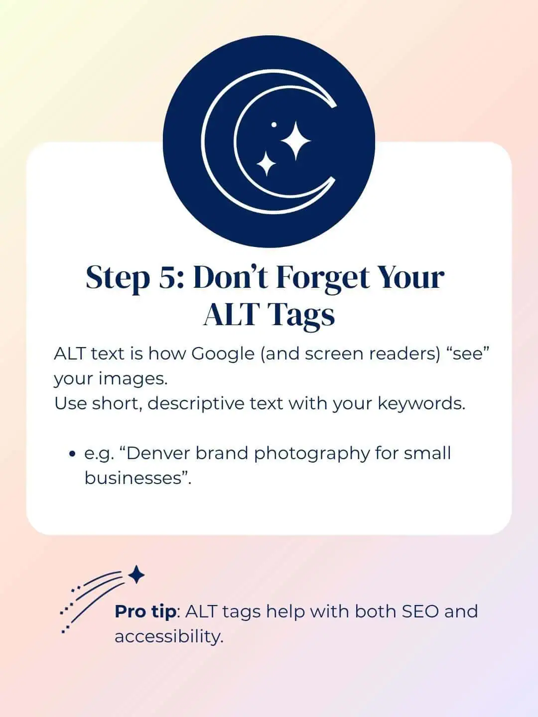 Example of writing descriptive ALT text for SEO and accessibility