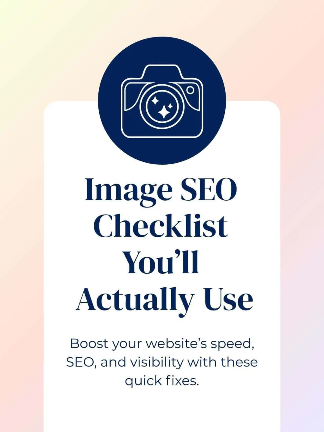 Image SEO checklist with tips to boost website speed, SEO, and online visibility