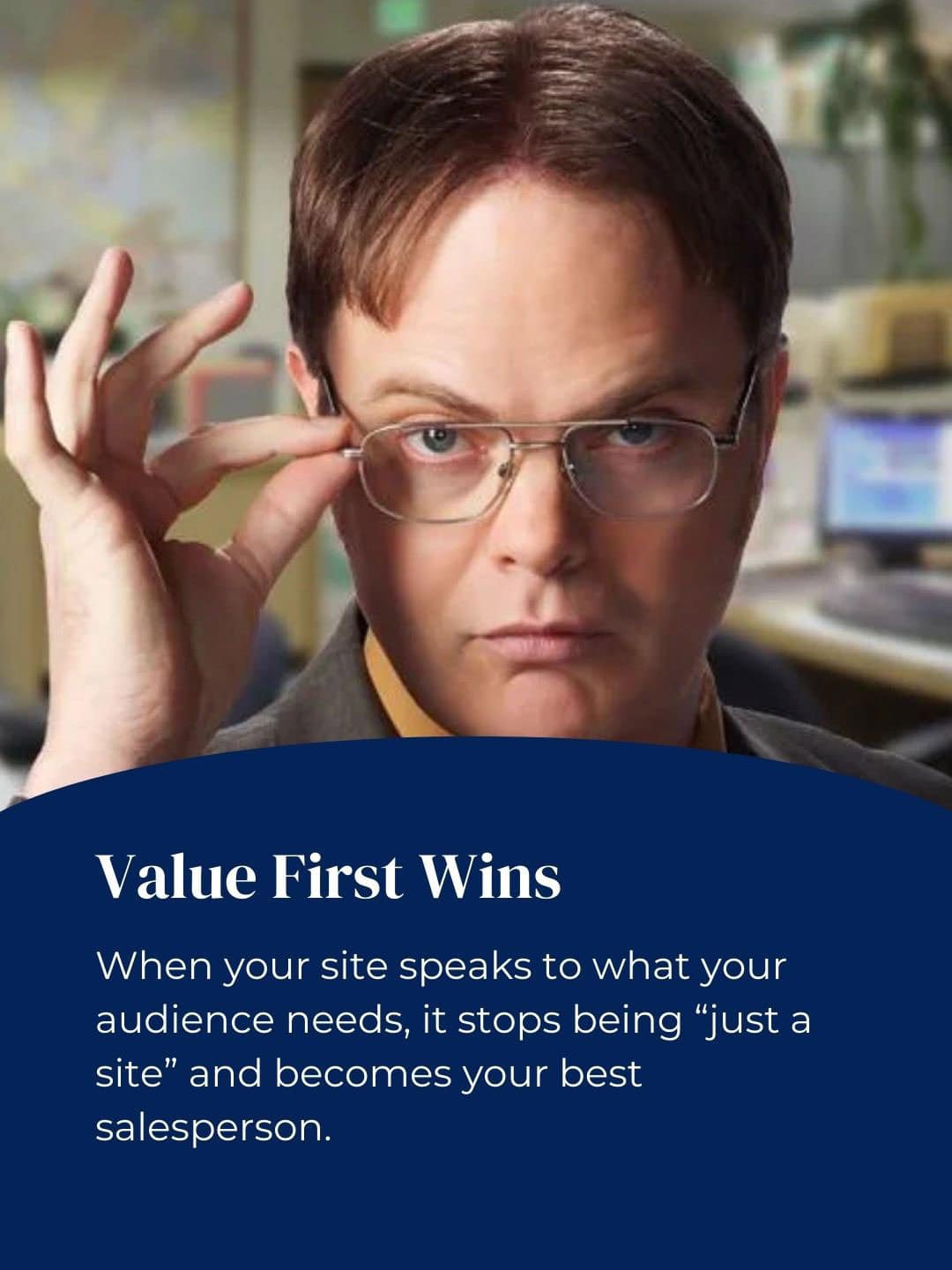 Website messaging focused on audience needs and value