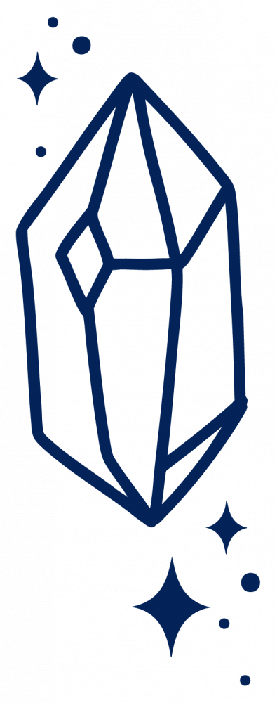 magical crystal illustrated brand submark